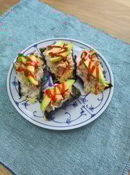 Mini tuna sushi air fryer bites