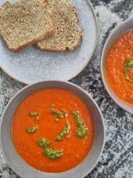 Red Pepper Soup and Irish Soda Bread